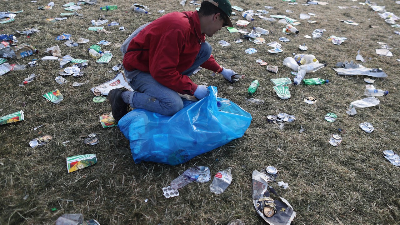 Lixo recolhido durante festival Glastonburry
