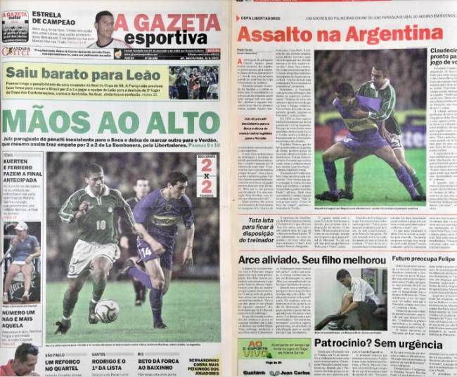 Jornal "Gazeta Esportiva" destacou a atuação do árbitro Ubaldo Aquino