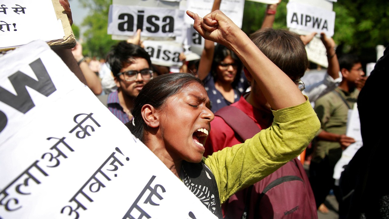 Protesto contra estupro de crianças na Índia