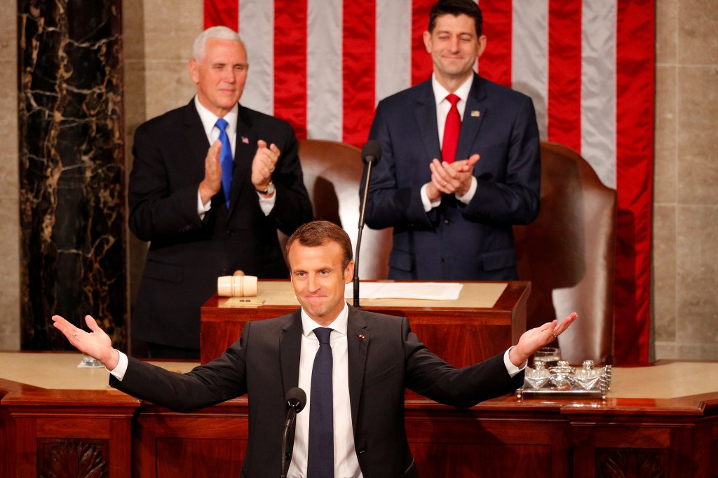 Emmanuel Macron no Congresso dos Estados Unidos