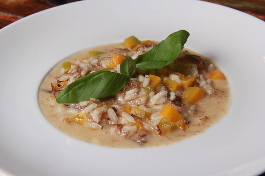 Risoto de carne-seca com abóbora