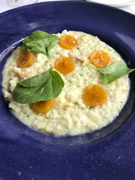 Prato principal - opção 2: Risoto de bacalhau e banana-da-terra
