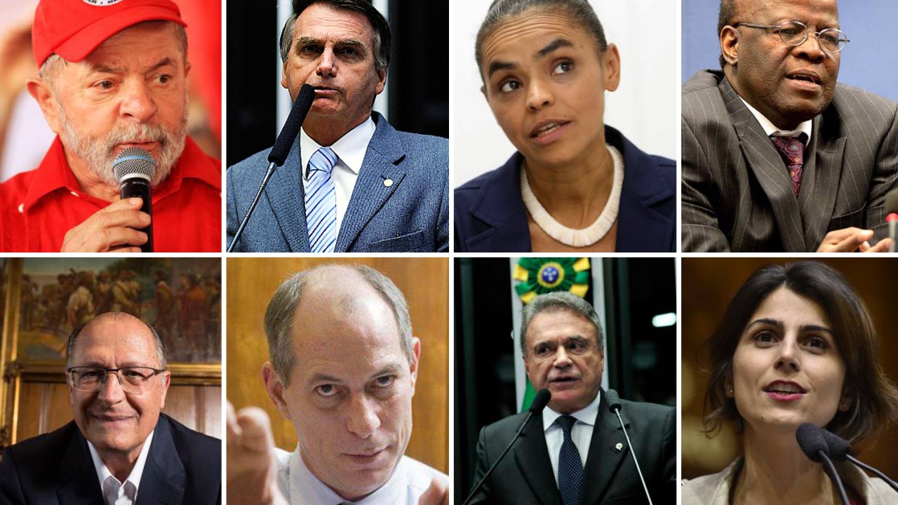 Lula, Bolsonaro, Marina Silva, Joaquim Barbosa, Geraldo Alckmin, Ciro Gomes, Álvaro Dias, Manuela D'Avila
