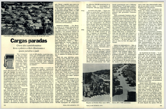 Em 1979, um ensaio de como parar o país pelas estradas