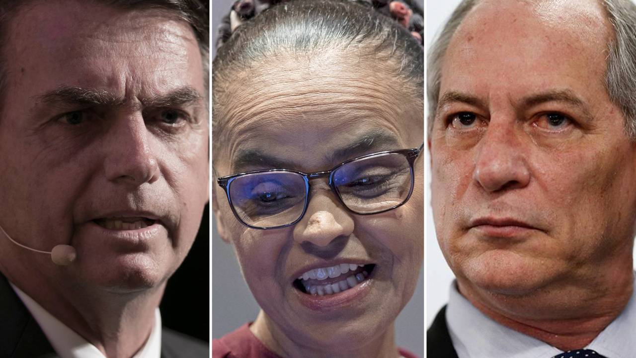 Jair Bolsonaro, Marina Silva e Ciro Gomes