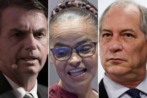 Jair Bolsonaro, Marina Silva e Ciro Gomes