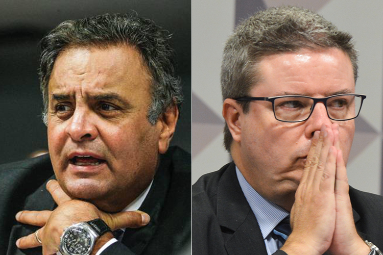 Os senadores Aécio Neves e Antonio Anastasia (PSDB-MG)