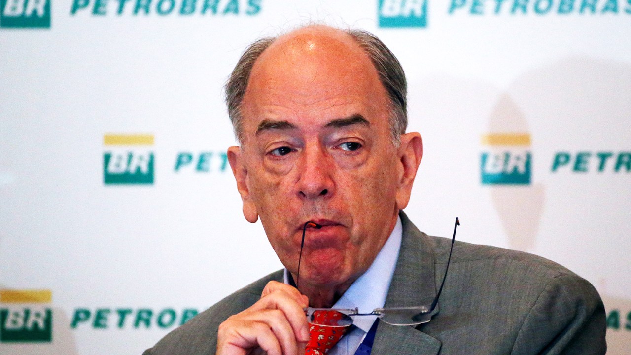 O presidente da Petrobras, Pedro Parente, durante coletiva de imprensa no Rio de Janeiro (RJ) - 08/05/2018