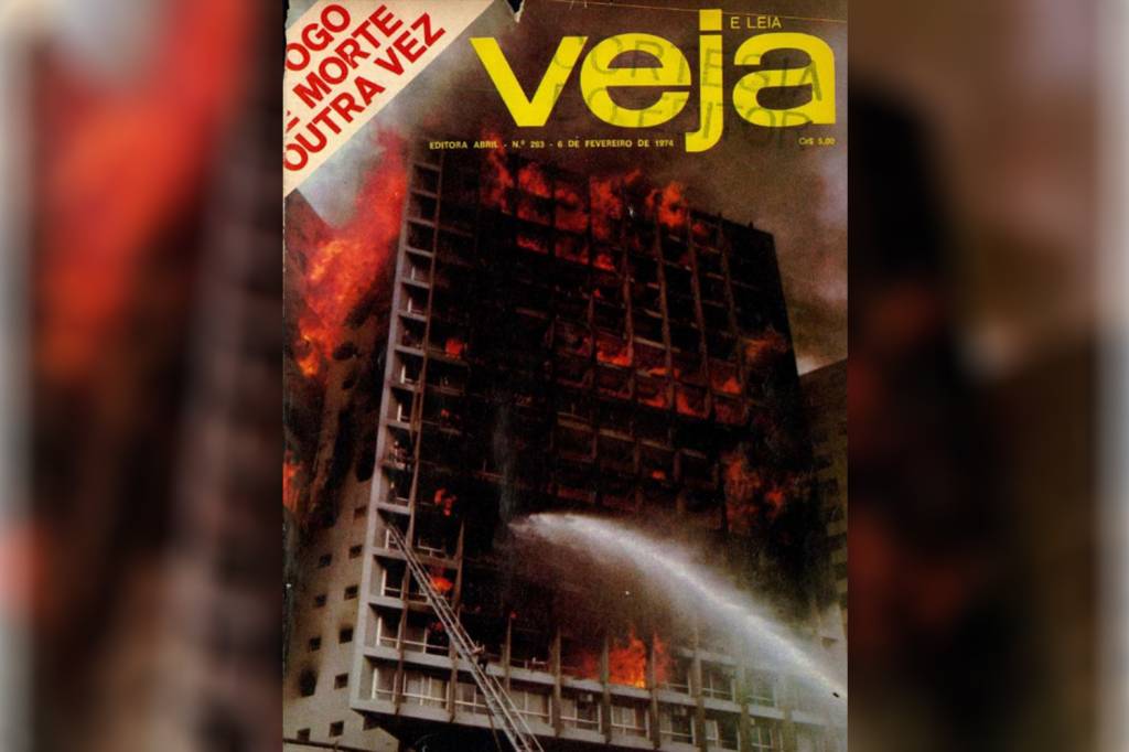 Capa da Revista VEJA de 6/2/1974, sobre o incêndio no Edifício Joelma