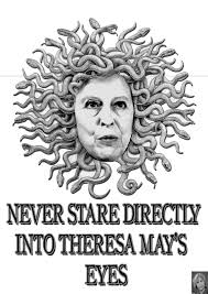 Uma das "brincadeirinhas" que demonizam a britânica Thereza May ao transformá-la em Medusa -- com direito a trocadilho: "Maydusa"