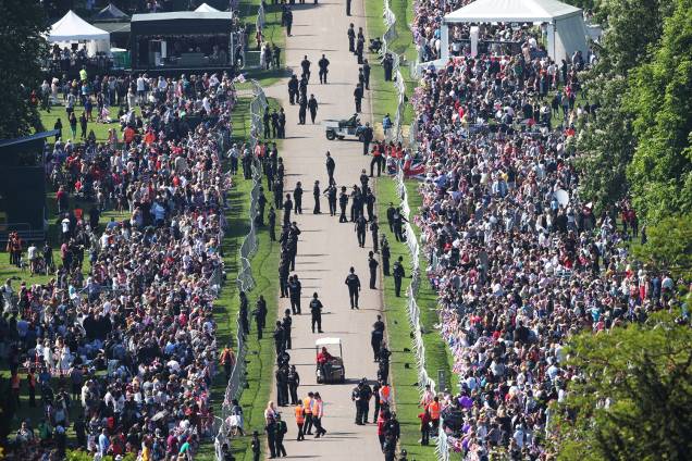 Vista aérea da Long Walk,em frente ao Castelo de Windsor, antes do casamento entre o príncipe Harry e a atriz Meghan Markle - 19/05/2018 Vista aérea da Long Walk,em frente ao Castelo de Windsor, antes do casamento entre o príncipe Harry e a atriz Meghan Markle - 19/05/2018