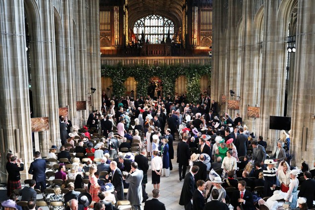 Convidados na Capela de São Jorge antes do casamento entre o príncipe Harry e Meghan Markle - 19/05/2018