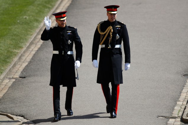 Príncipes Harry e William chegam ao Castelo de Windsor para a cerimônia - 19/05/2018