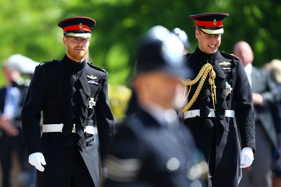 Príncipes Harry e William chegam ao Castelo de Windsor para participar de cerimônia de casamento - 19/05/2018