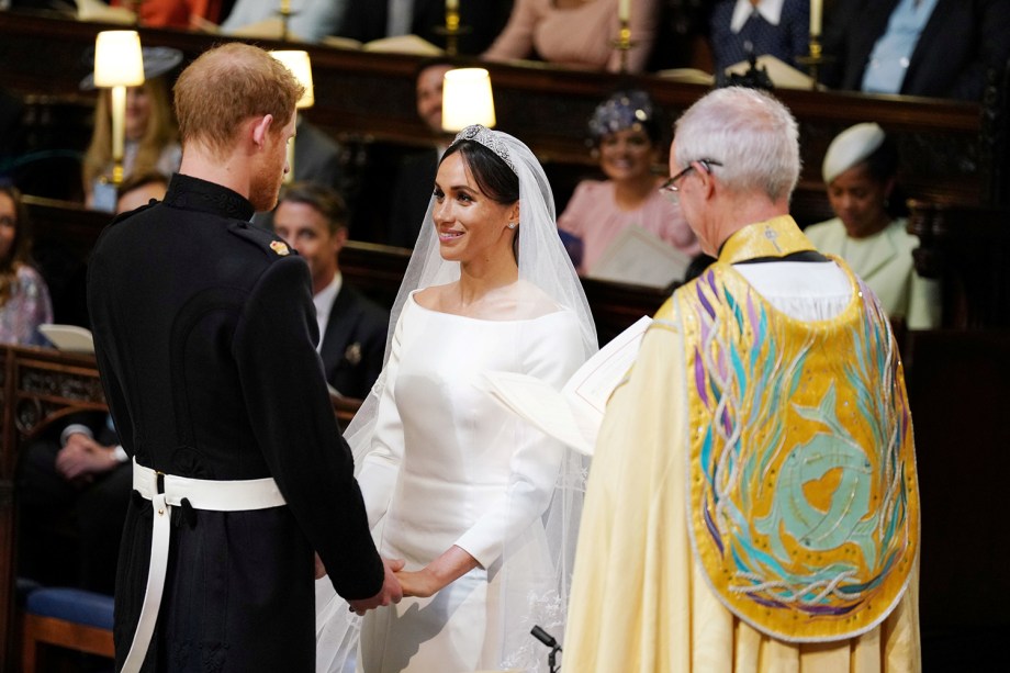 Príncipe Harry e Meghan Markle durante cerimônia de casamento na Capela de São Jorge, em Windsor - 19/05/2018