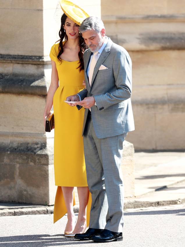 O ator George Clooney e a esposa, Amal Clooney, chegam em Windsor para acompanhar o casamento entre o príncipe Harry e a atriz Meghan Markle - 19/05/2018
