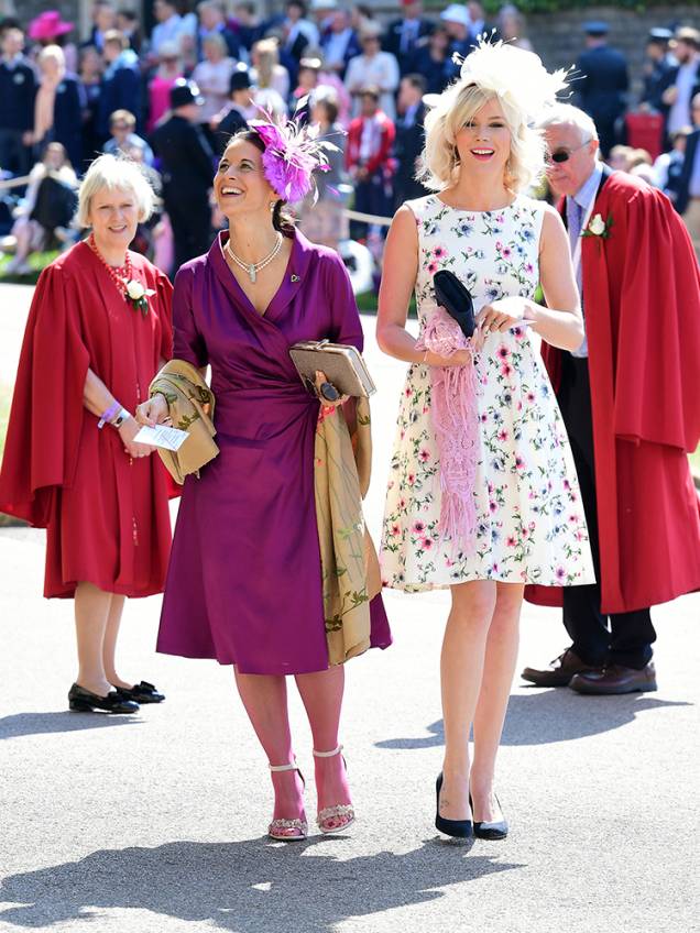 A cantora Joss Stone (dir.), chega ao Castelo de Windsor para participar de cerimônia de casamento entre Harry e Meghan Markle - 19/05/2018