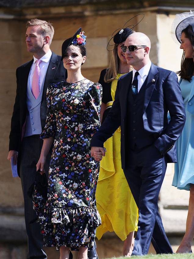 Tom Hardy e Charlotte Riley chegam para o casamento do príncipe Harry e da atriz Meghan Markle - 19/05/2018