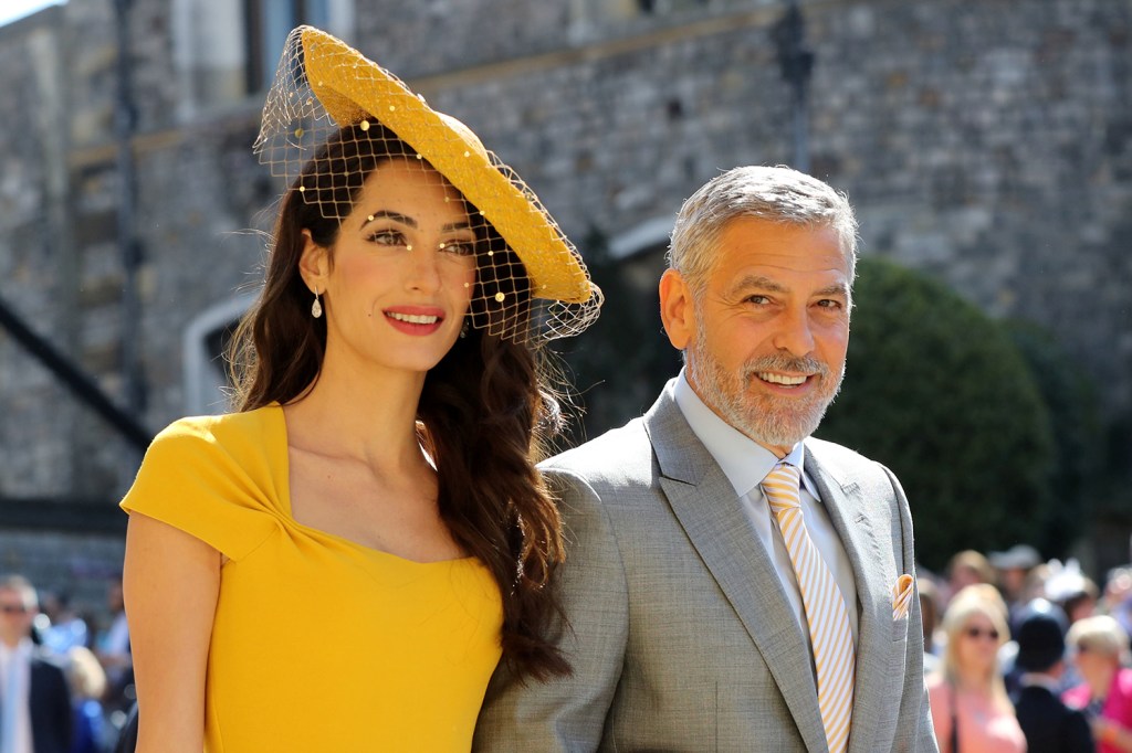 George Clooney e Amal Clooney chegam para o casamento com o príncipe Harry e do atriz Meghan Markle - 19/05/2018
