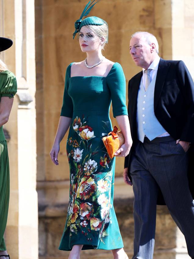 Lady Kitty Spencer chega para o casamento do príncipe Harry com a atriz Meghan Markle, em Windsor - 19/05/2018