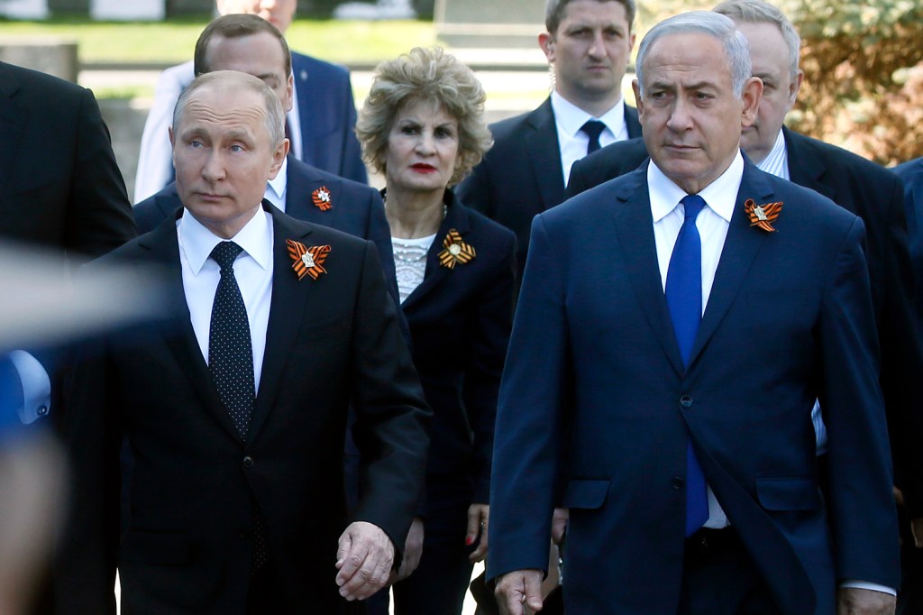 Presidente da Rússia Vladimir Putin e o Primeiro Ministro Israelense Benjamin Netanyahu