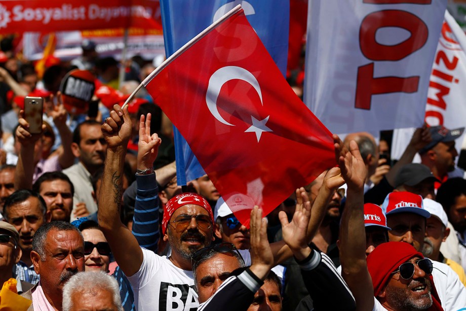 Marcha do Dia do Trabalho em Istambul, Turquia - 01/05/2018