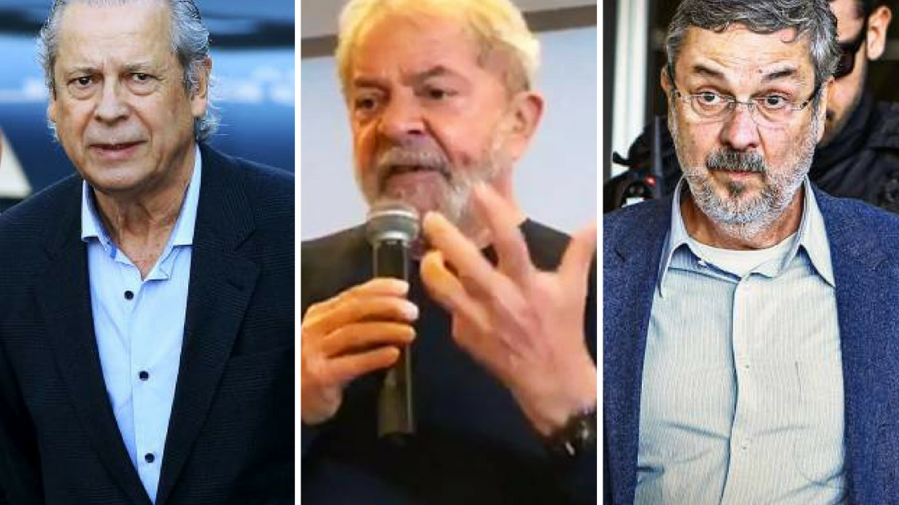 O trio que levou o PT ao poder atrás das grades-Lula-Palocci-Dirceu