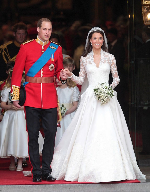 Kate Middleton em seu casamento com príncipe William, em 2011