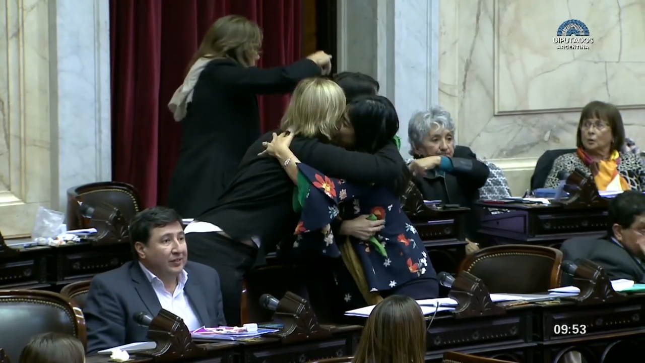 Deputadas comemoram aprovação da legalização do aborto na Câmara da Argentina