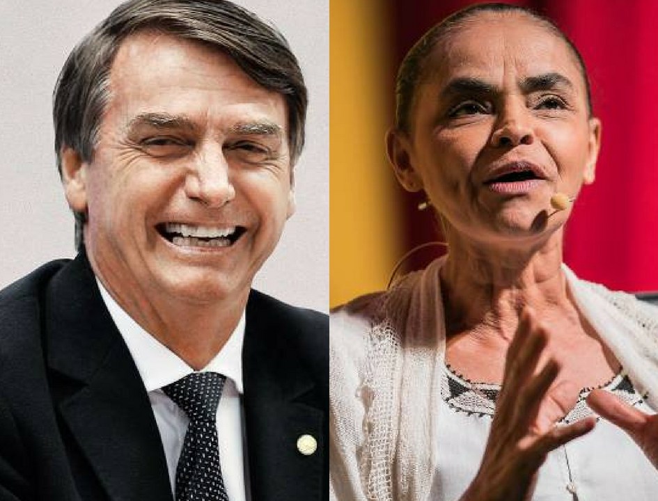 O deputado federal Jair Bolsonaro (PSL) e a ex-ministra Marina Silva (Rede)
