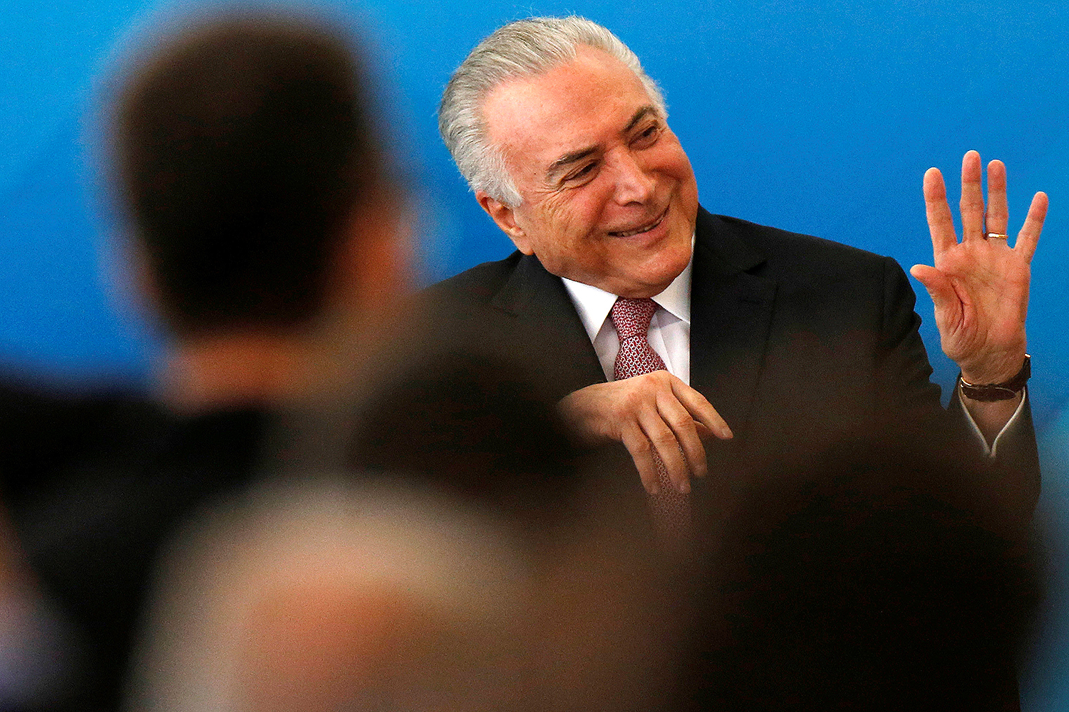 O presidente da República, Michel Temer, durante cerimônia no Palácio do Planalto, em Brasília (DF) - 12/06/2018
