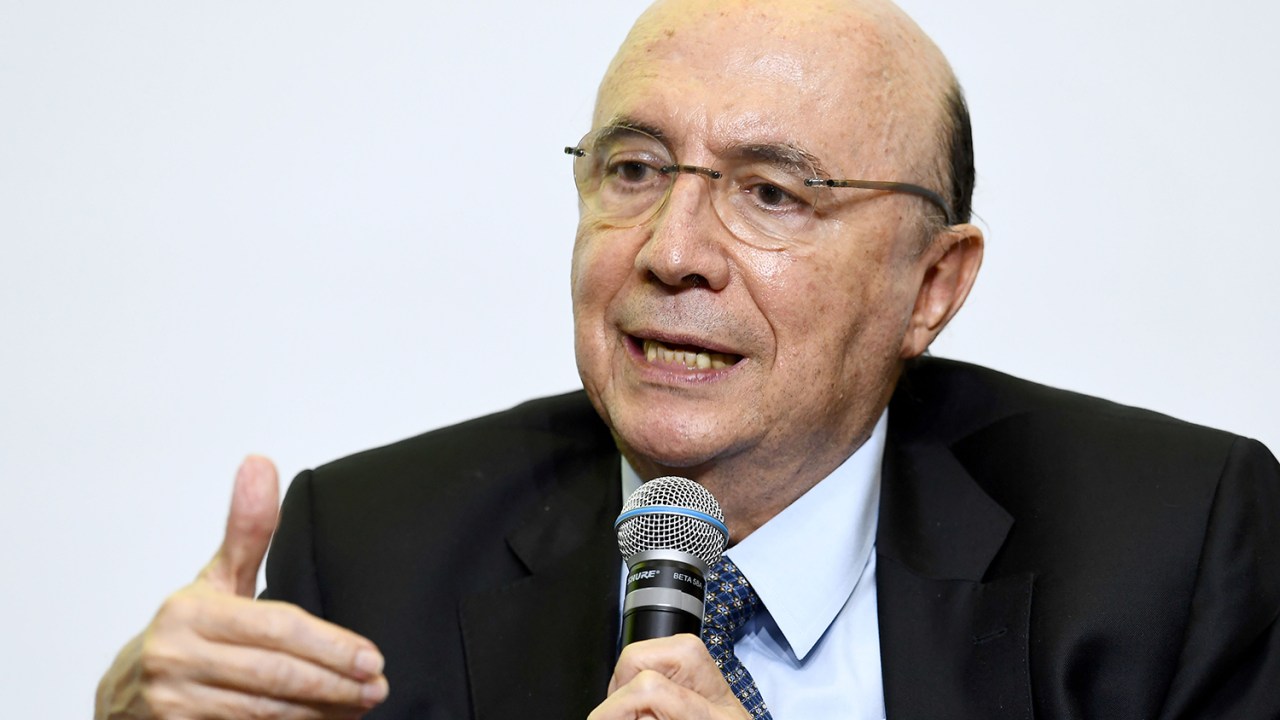 O pré-candidato à Presidência da República, Henrique Meirelles (MDB), durante debate em Brasília (DF) - 06/06/2018
