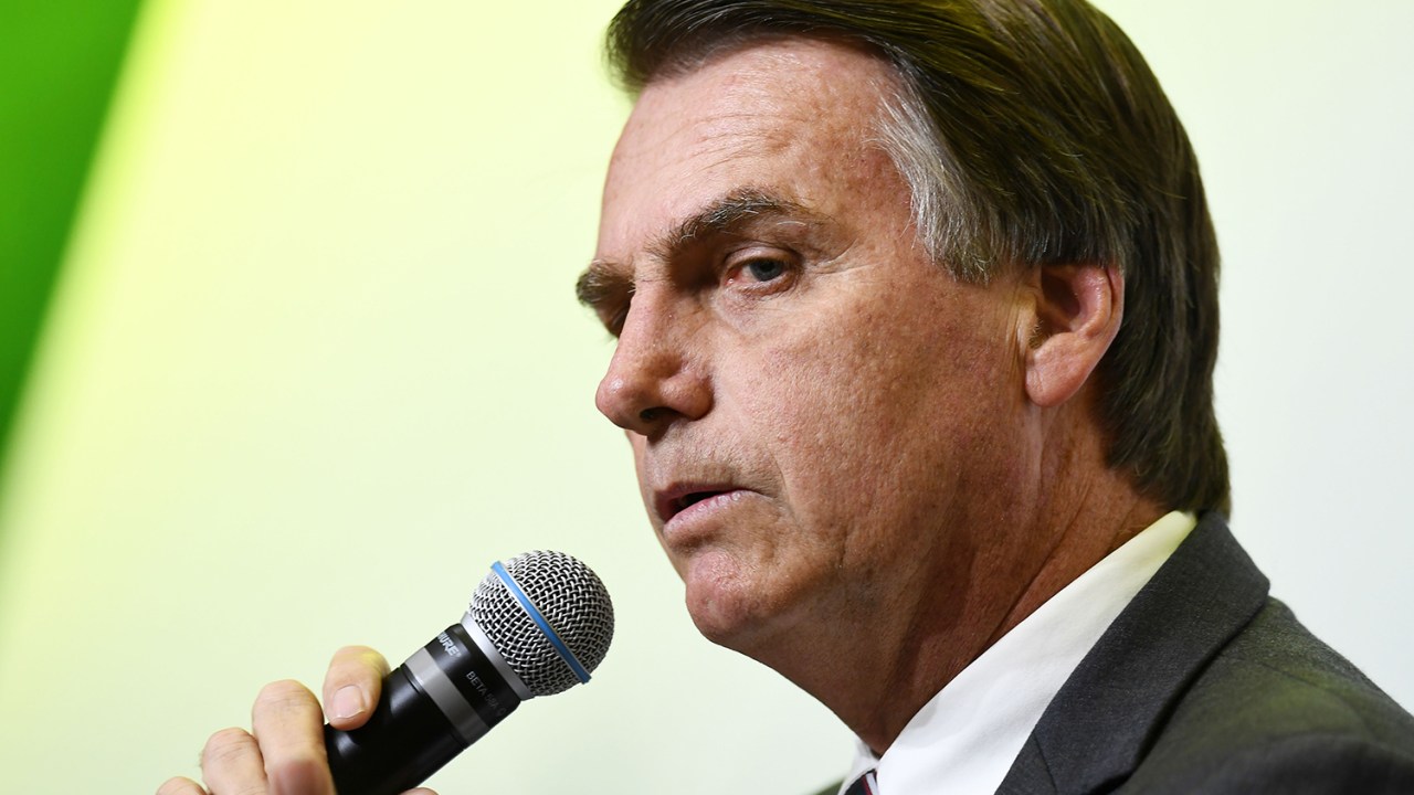O pré-candidato à Presidência da República, Jair Bolsonaro (PSL), durante debate em Brasília (DF) - 06/06/2018