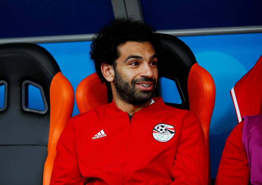 O atacante egípcio Mohamed Salah começa no banco a partida de estreia contra o Uruguai, na arena Ecaterimburgo - 15/06/2018