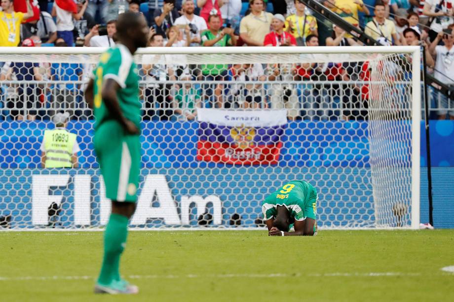 Salif Sane do Senegal reage a derrota após partida contra a Colômbia - 28/06/2018