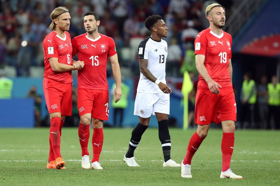 Suíça e Costa Rica durante partida na Copa do Mundo 2018 - 27/06/2018