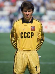 O ex-goleiro russo Rinat Dasayev, antes de partida contra a Bélgica, válida pela Copa do Mundo de 1986 - 15/06/1986