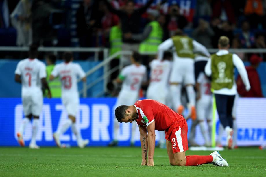 Dusko Tosic da Sérvia reage após derrota em partida contra a Suíça na Copa do Mundo 2018 - 22/06/2018