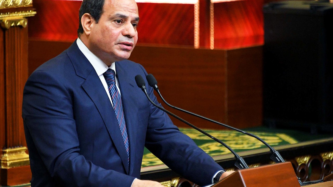 O presidente do Egito, Abdel Fattah Al Sisi, discursa ante o parlamento para um segundo mandato de quatro anos - 02/06/2018