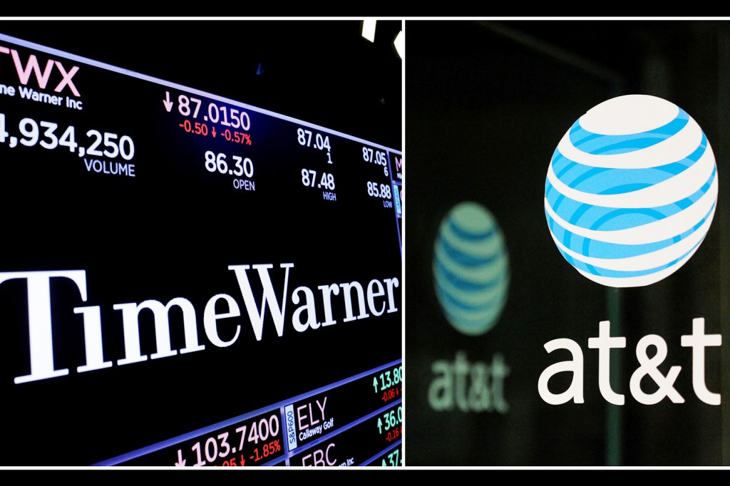 Logomarca das empresas Time Warner e AT&T