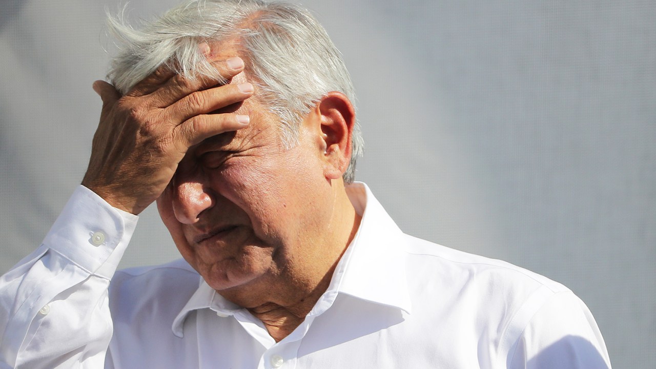 Andrés Manuel López Obrador, candidato à presidência do México, durante campanha eleitoral na Cidade do México - 20/04/2018