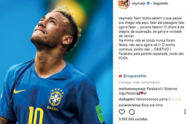 Neymar é o jogador da Copa do Mundo 2018 mais comentado no Twitter