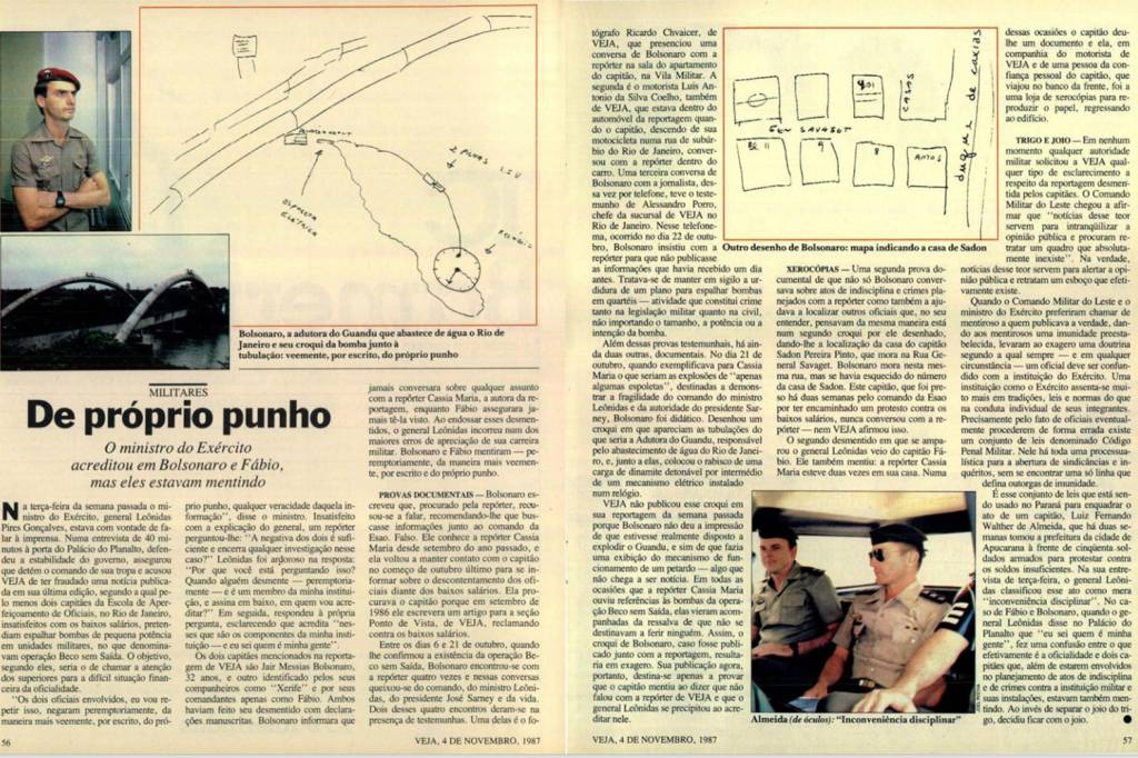Matéria de VEJA sobre Jair Bolsonaro, de 04 de novembro de 1987