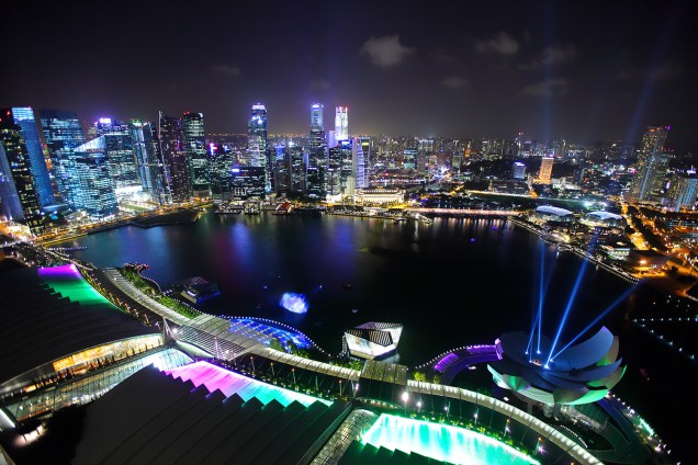 Vista aérea do Waterfront Promenade, em Singapura