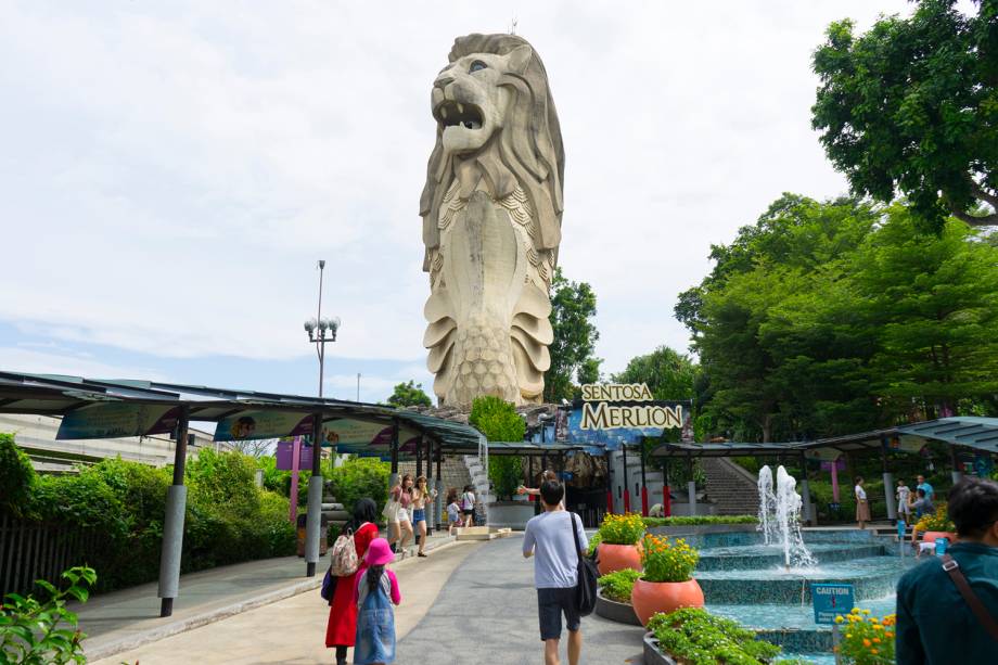 Estátua do Merlion Park, em Singapura