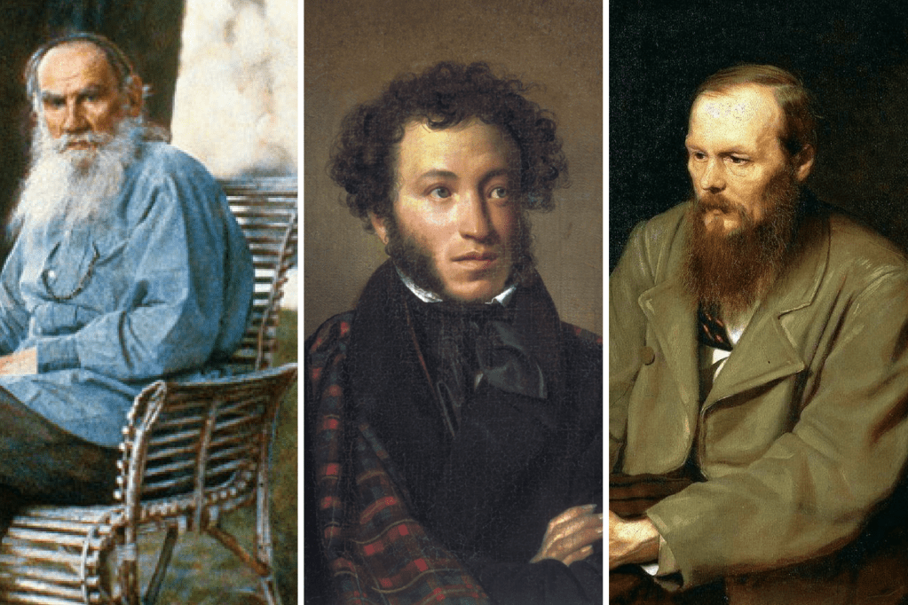 Liev Tolstói, Fiodor Dostoievski e Pushkin