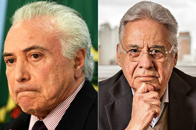 O presidente Michel Temer e o ex-presidente Fernando Henrique Cardoso