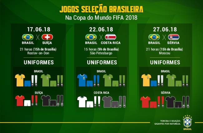 Tabela completa: veja quando o Brasil vai jogar se for até a final