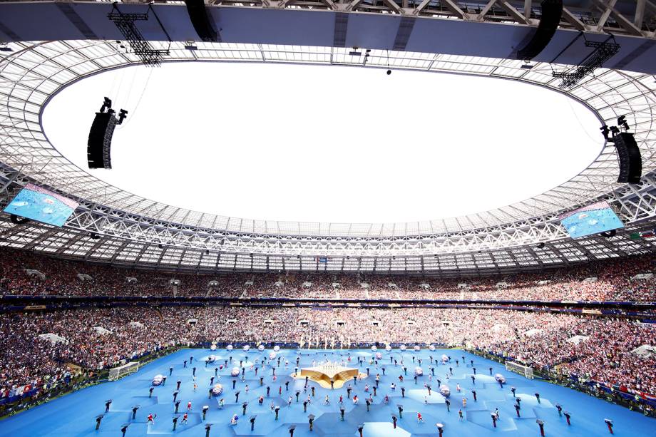 Cerimônia de encerramento da Copa do Mundo da Rússia, no Estádio Lujniki, antes da final entre França e Croácia - 15/07/2018