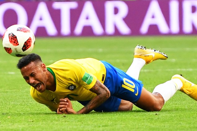 Neymar durante partida entre Brasil e México, válida pelas oitavas de final da Copa do Mundo - 02/07/2018